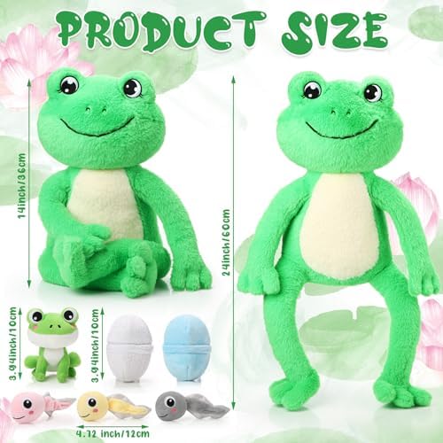 Syhood 7 Pcs Frog Plush Toy Set for Kids 1