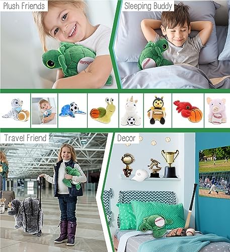DolliBu Big-Eye Sea Turtle Plush with Baseball