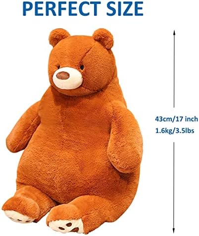 Ronivia Bear Weighted Plush Pillow 17 35 lbs Large Brown Bear Stuffed Animal
