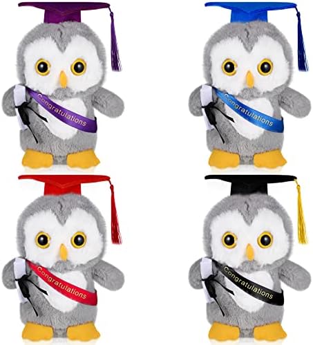 Sotiff 4 Pcs Graduation Owl Plush Toys 9 Inch