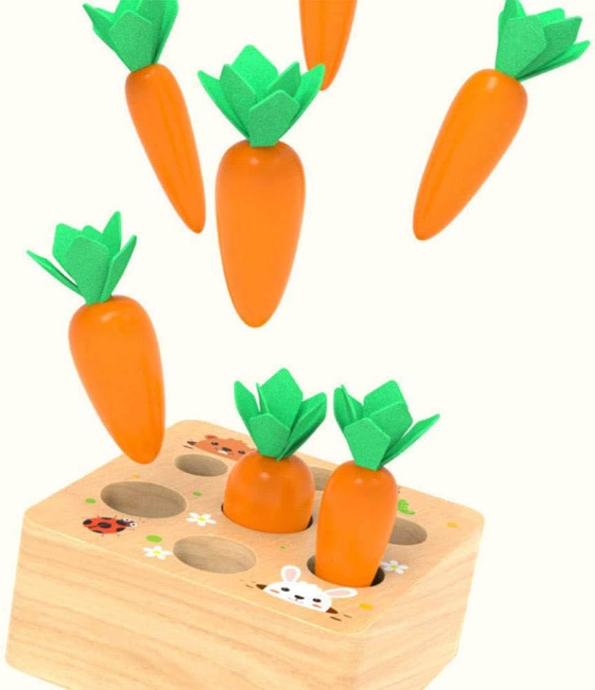 Ancaixin Wooden Carrot Harvest Toy for 6-12 Month Babies