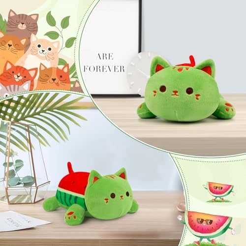 Bekrgwiy Watermelon Cat Plushie Toy 4in Cute Plush Doll