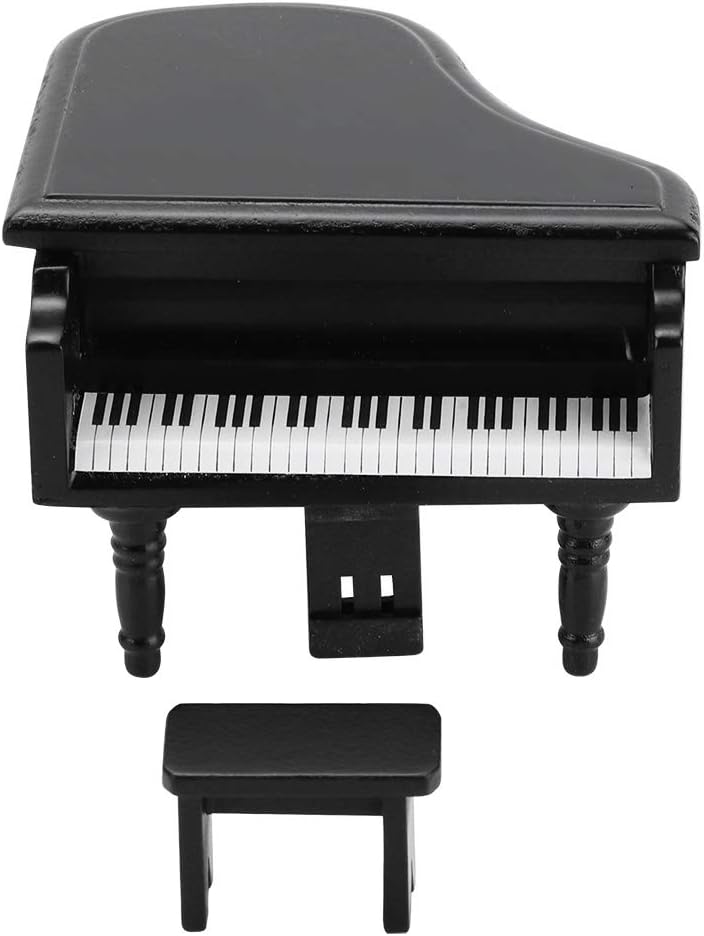 Zerodis 112 Scale Miniature Grand Piano with Stool