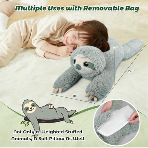 Bobbie Laxi 27 Sloth Weighted Plush Toy for Kids Adults