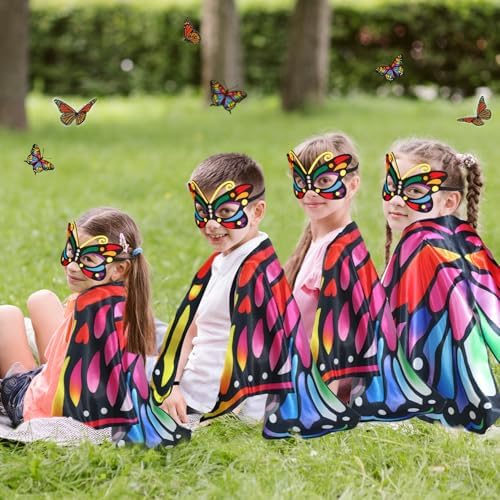 Creatoy Toddler Butterfly Costume for Girls with Rainbow Masks