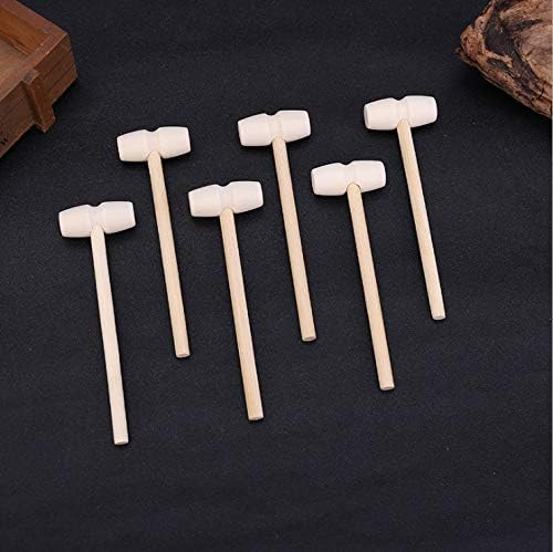30Pcs Miniature Wooden Hammer for DIY and Seafood Shelling