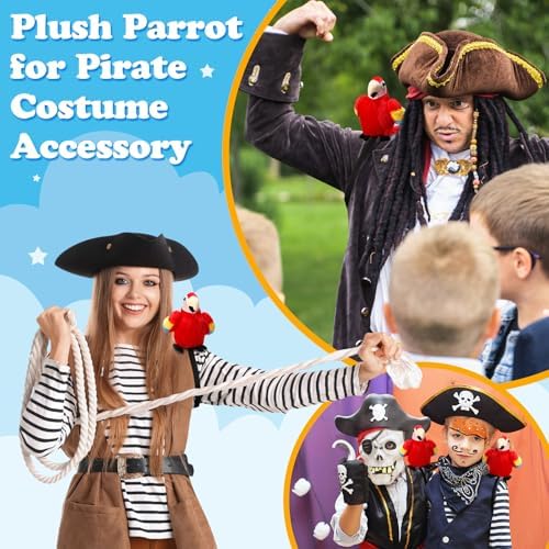HyDren 7 Inch Plush Pirate Parrot Costume Accessory