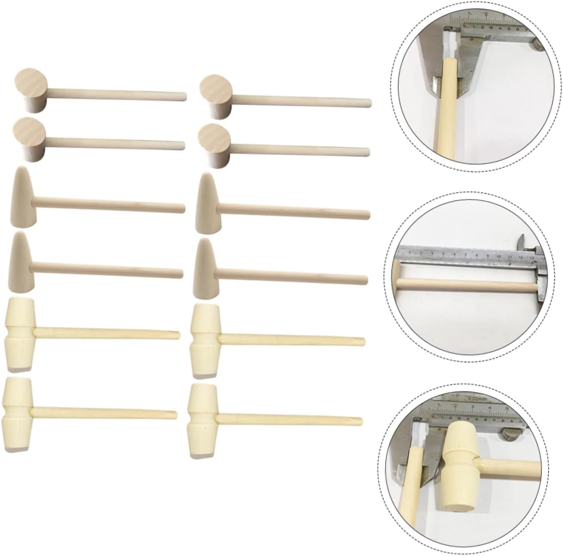 Toyvian Wooden Mini Hammers 15pcs Set for Preschoolers
