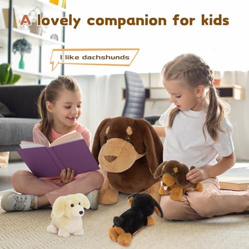 Muiteiur 18 Dachshund Plush Set 4-Pack Cuddly Dog Toys