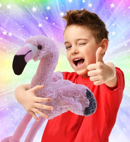 DolliBu Flamingo Plush Stuffed Animal - 8 Inch Huggable
