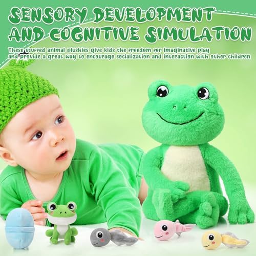 Syhood 7 Pcs Frog Plush Toy Set for Kids 1