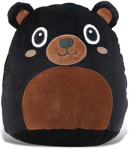 DolliBu Snug-Mooshies Black Bear Plush Toy - 10 Inch
