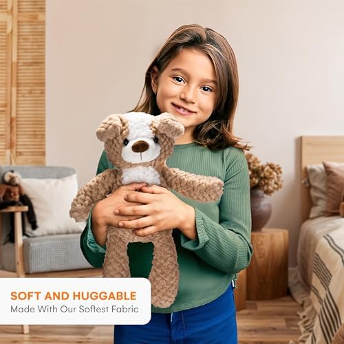 CHILDLIKE BEHAVIOR Dog Plush Toy Pillow - 15W x 10H Soft Cuddly Stuffed Animal