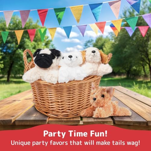 PREXTEX Stuffed Puppies Set of 4 6 Inch Plush Toys for Kids