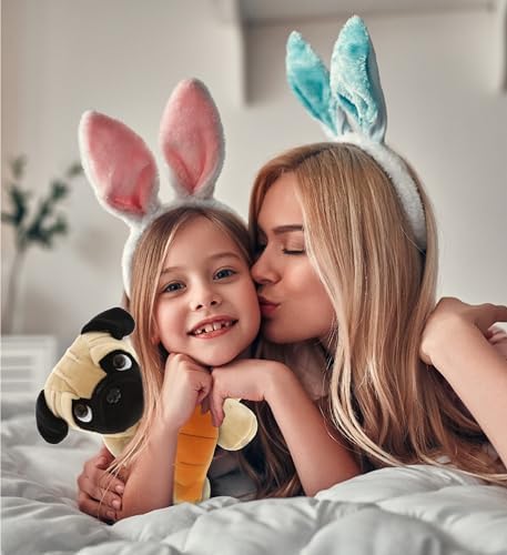 DolliBu Happy Easter Soft Plush Pug Dog with Carrot