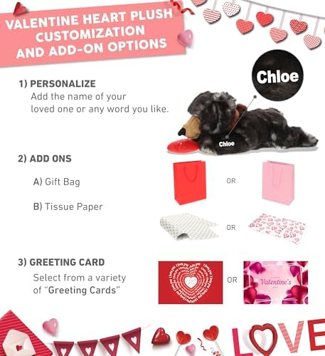 DolliBu Personalized I Love You Black Bear Plush Toy