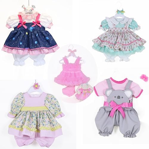 WAWA-HAOKEAI Reborn Doll Clothes Pink 20-22 Inch Sets