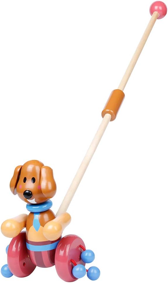 RUYU Loyal Puppy Wooden Push-n-Pull Toy for Toddlers