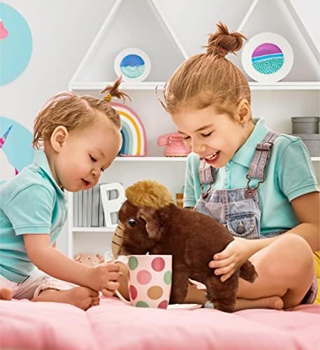 DolliBu Plush Mammoth Stuffed Animal - 9 Inch