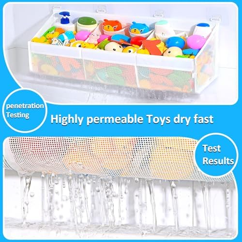 KPH Bath Toy Holder with 6 Pockets and Mesh Drying