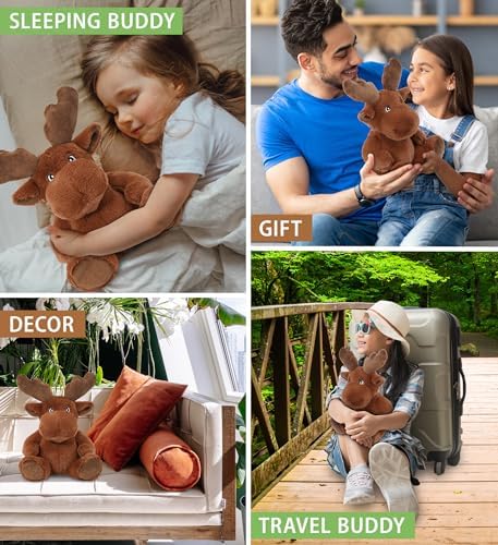 DolliBu Moose Plush Toy 9 Inches Eco-Friendly Cuddle