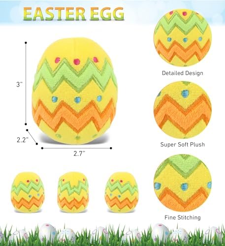 DolliBu Easter Egg Plush Toy - 3 Inches Soft Yellow