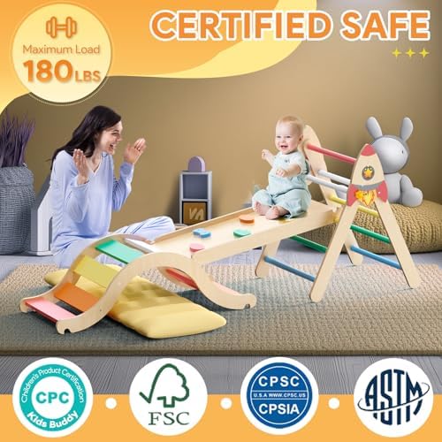 KidsBuddy Pikler Triangle Set for Toddlers 1-3