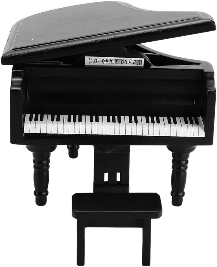 Zerodis 112 Scale Miniature Grand Piano with Stool