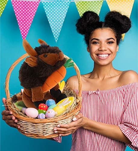 DolliBu Happy Easter Buffalo Plush Toy with Carrot