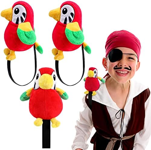 Kathfly 3 Pcs Pirate Parrot Shoulder Prop Costume Toy