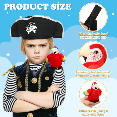 HyDren 7 Inch Plush Pirate Parrot Costume Accessory
