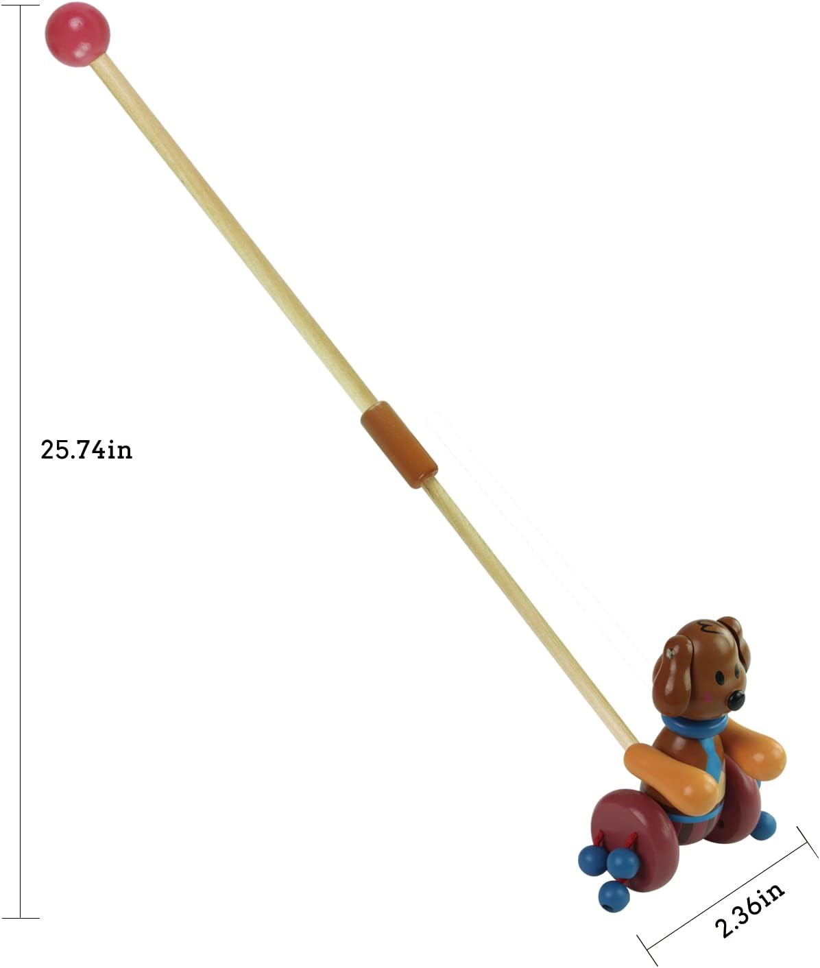 RUYU Loyal Puppy Wooden Push-n-Pull Toy for Toddlers