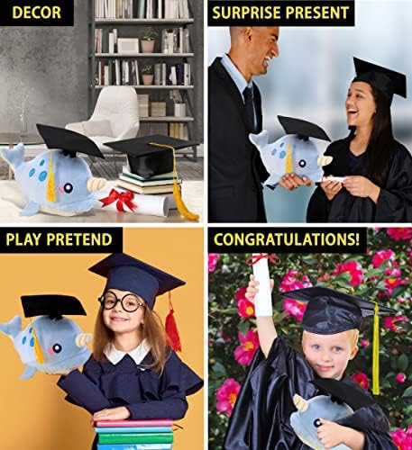 DolliBu Blue Narwhal Graduation Plush Toy - 1175 Inch 1
