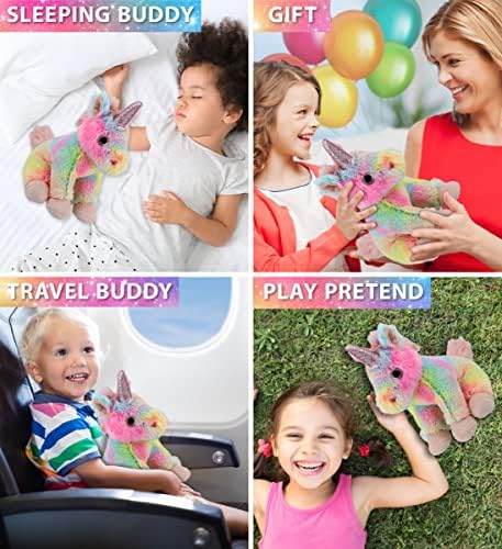 DolliBu Rainbow Unicorn Plush Toy - 9 Inch