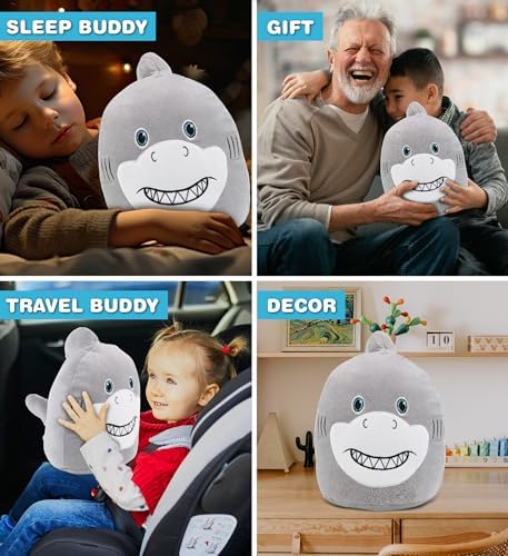 DolliBu Snug-Mooshies Shark Plush 10 Inch