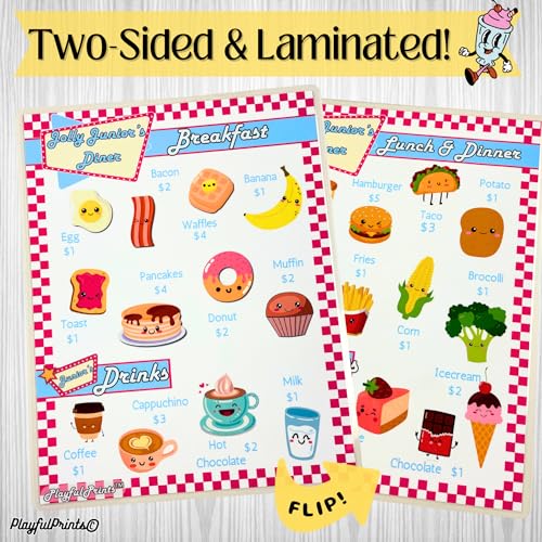 Jolly Juniors Diner Pretend Play Menu Set