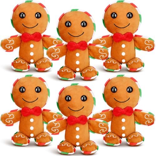 Poen 6 Pcs Christmas Gingerbread Plush Stuffed Animals