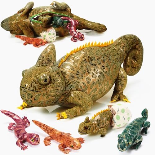 Lenwen 5 Piece Chameleon Plush Toy Set 26 Inch