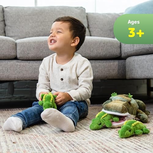 PREXTEX Stuffed Alligator with 3 Baby Alligators