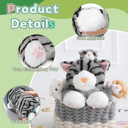 Muiteiur 157 Inch Cuddly Cat Plush Set