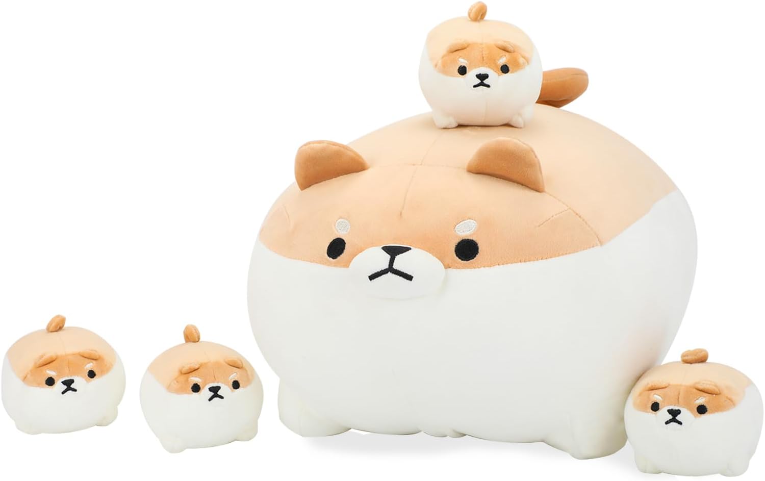 Shiba Inu Plush Pillow with 4 Baby Shiba Inus in Mommys Belly