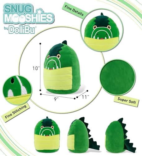DolliBu Snug-Mooshies Alligator Plush Toy - 10 Inch
