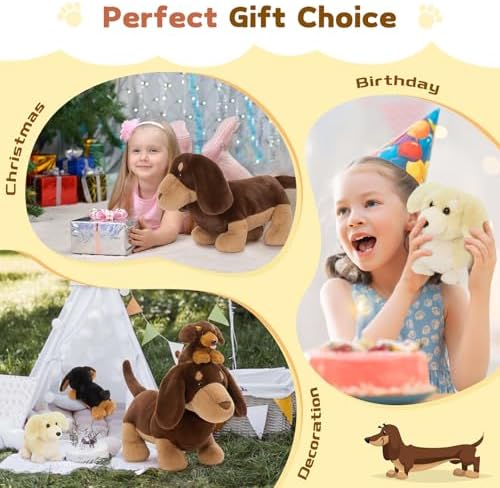 Muiteiur 18 Dachshund Plush Set 4-Pack Cuddly Dog Toys