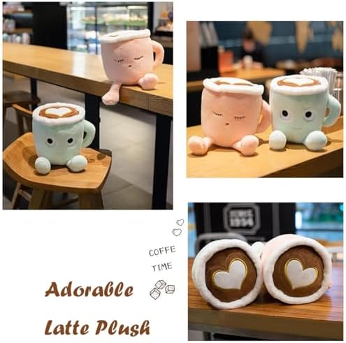 Latte Plush Pillow Coffee Cup Stuffed Toy for Kids and Adults