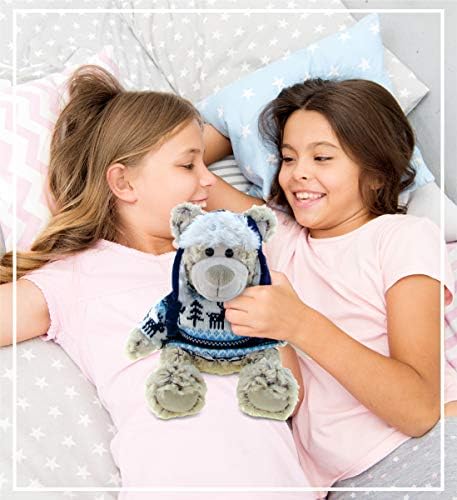 DolliBu Plush Polar Bear - 9 Inch Huggable Bear with Hat Sweater
