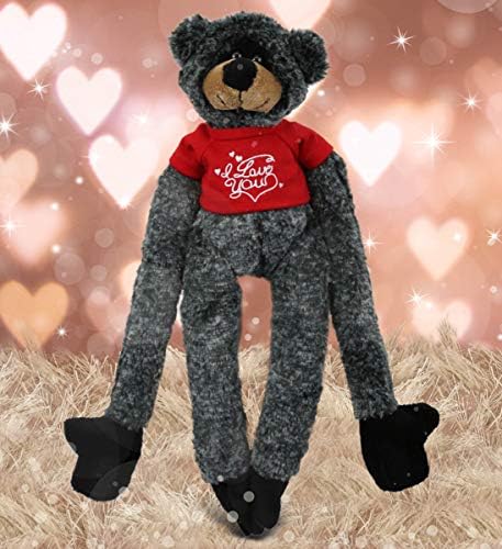 DolliBu I Love You Valentine Black Bear Plush - 21 Inches 1