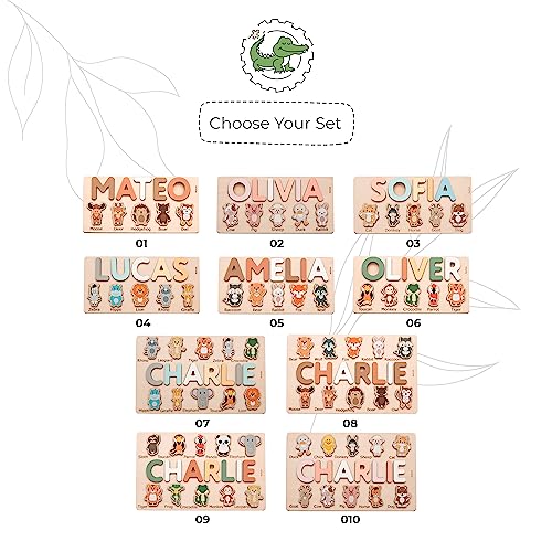 Personalized Baby Puzzle with Animal Figurines