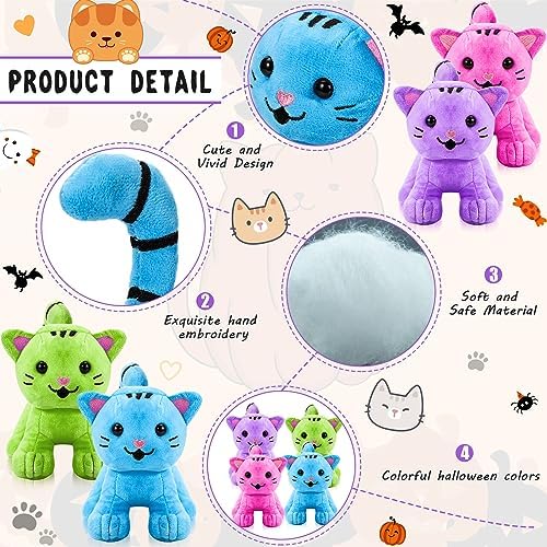 Jenaai 8 Pcs Halloween Cat Plush Set 1