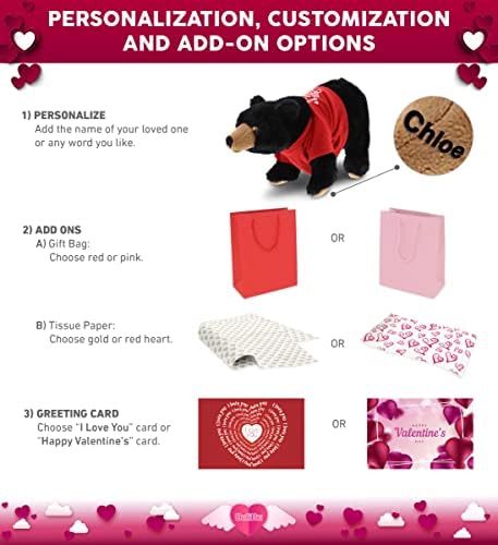 DolliBu Personalized I Love You Black Bear Plush Toy 1