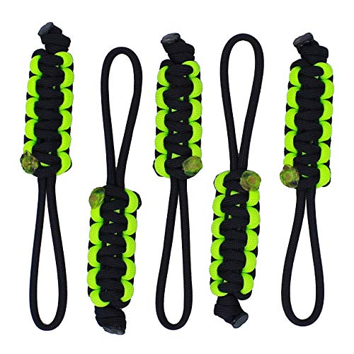 BGTV BubbasGarageTv Large Heavy Duty Paracord Zipper Pulls - Lime Green